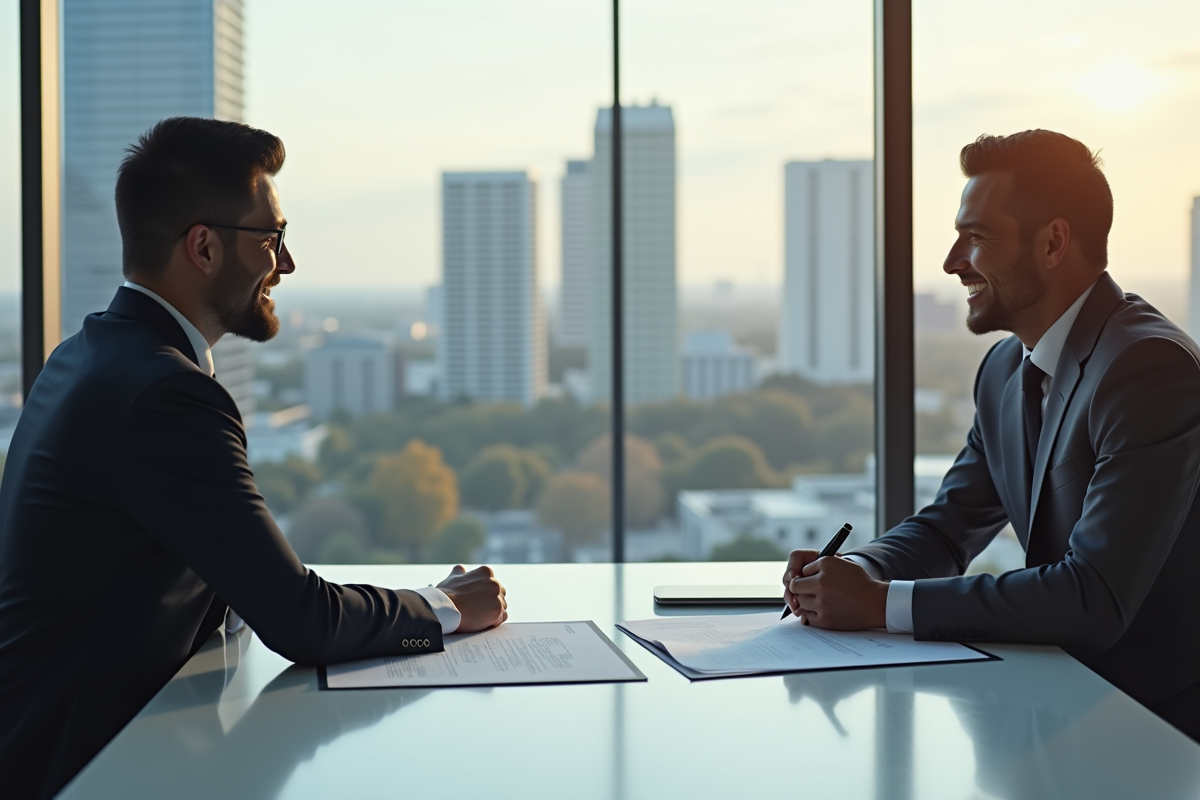 Échange de poignée de main entre professionnel et banquier