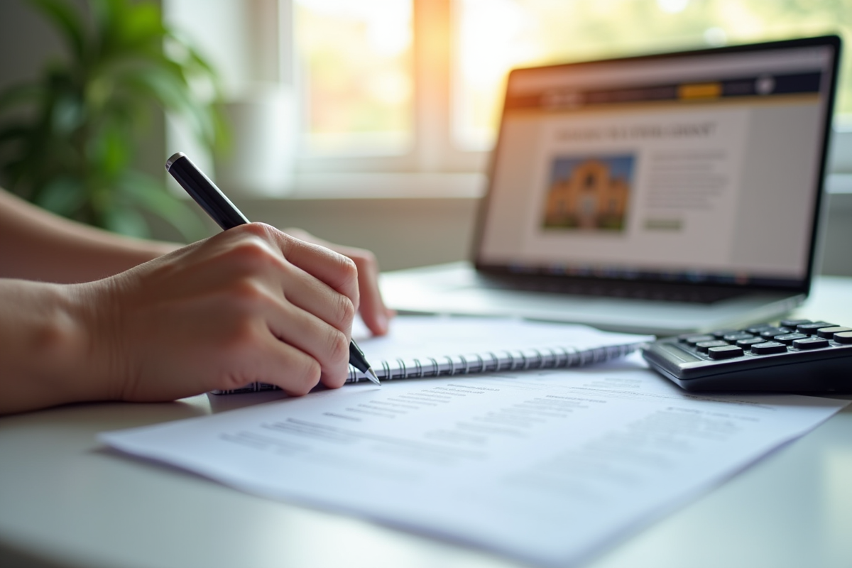 Gros plan sur des mains remplissant un formulaire de renovation