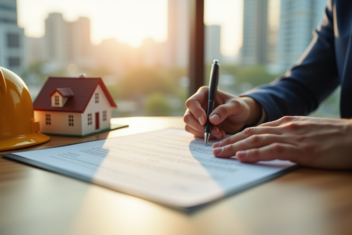 Main signant un contrat d